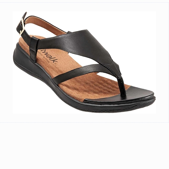 NEW SoftWalk Temara Black Thong Sandals 12W - Picture 3 of 8